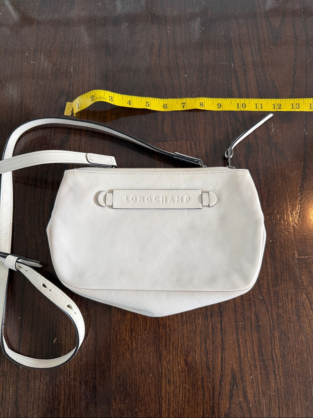 Longchamp Cream Leather Crossbody Bag - Picture 2 of 8